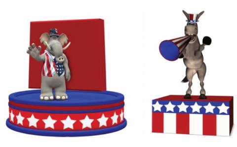 Republican and Democratic platform illustrations, Jeffrey Collingwood / Shutterstock.com Republican and Democratic platform illustrations, Jeffrey Collingwood / Shutters