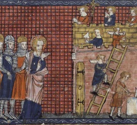 Saint Valentine of Terni and his disciples. France, Paris, 14th century via Wiki Commons, http://bit.ly/deGE9S Saint Valentine of Terni and his disciples. Via http://bit.ly/deGE9S