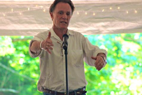 Frank Schaeffer speaking last week at the Wild Goose Festival. Photo by Cathleen Falsani/Sojourners.
