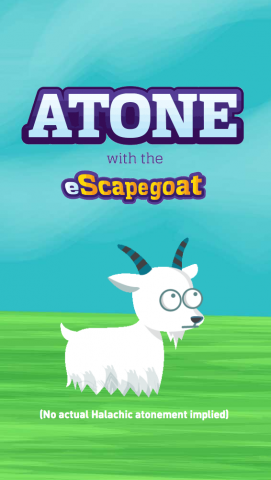 The eScapegoat, an online creation of a San-Francisco non-profit to help people get ready for Yom Kippur. Image via G-dcast. The eScapegoat, an online creation of a San-Francisco non-profit to help people