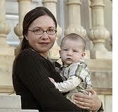 Dr. Hayhoe, with one of her inspirations to fight climate change. Dr. Hayhoe, with one of her inspirations to fight climate change.