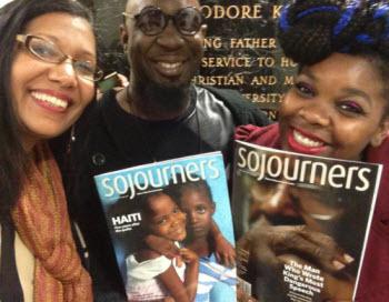 Lisa Sharon Harper, Dillard University Chaplain Ernest Salsberry and a first year student. Image via Sojourners. Lisa Sharon Harper, Dillard University Chaplain Ernest Salsberry and a first year student. Image via Sojourners.