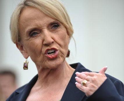 Arizona Gov. Jan Brewer speaks to reporters in 2010. Photo via Getty Images. Arizona Gov. Jan Brewer speaks to reporters in 2010. Photo via Getty Images.
