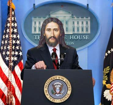 "Jesus as President." Image via Christian Piatt/Patheos. "Jesus as President." Image via Christian Piatt/Patheos.
