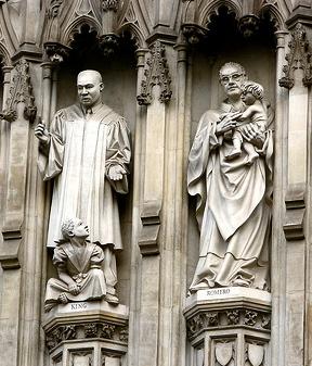 Statues of the Rev. Martin Luther King and Archbishop Oscar Romero at Westminster Abbey. Image via Wylio. Statues of the Rev. Martin Luther King and Archbishop Oscar Romero at Westminste