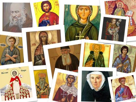 Assorted Christian saints images via Wiki Commons; illustration by Cathleen Falsani Assorted Christian saints images, Wiki Commons; illustration by Cathleen Falsani