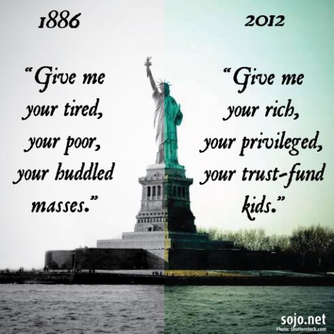 Statue of Liberty illustration, Sandi Villarreal / Sojourners Statue of Liberty illustration, Sandi Villarreal / Sojourners
