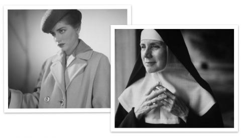Mother Dolores Hart, as Hollywood starlet and after. Photos by Getty Images. Mother Dolores Hart, as Hollywood starlet and after. Photos by Getty Images.