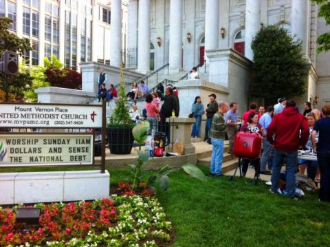 Mount Vernon Place United Methodist Church in Washington, D.C., seen during the spring. Photo via Mount Vernon Place UMC / RNS Photo via Mount Vernon Place UMC / RNS
