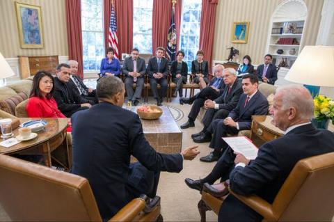 President Obama and faith leaders meet to discuss immigration reform. Photo courtesy La Casa Blanca Twitter feed Photo courtesy La Casa Blanca Twitter feed