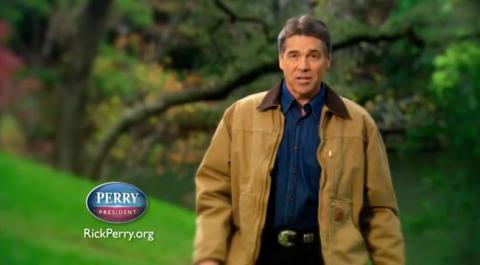 Still from Rick Perry's ad "Strong." Still from Rick Perry's ad "Strong."