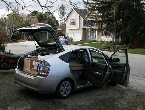 The Piatt Prius, overloaded. Photo by Christian Piatt. The Piatt Prius, overloaded. Photo by Christian Piatt.