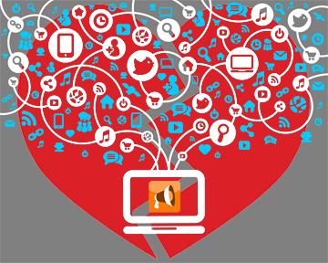 Social media and broken hearts. Brandon Hook, VKA, RedKoala, and Skovoroda / Shutterstock Brandon Hook, VKA, RedKoala, and Skovoroda / Shutterstock