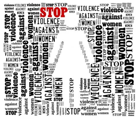 Word Collage on Stop Violence Against Women. Via mypokcik/Shutterstock