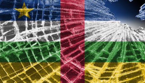 Broken glass with the flag of Central African Republic. Via Shutterstock/Micha Klootwijk