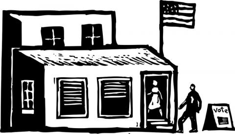 Polling place illustration, Ron and Joe / Shutterstock.com