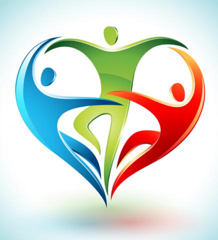 Three figures forming a heart. Image by VectorFrenzy / Shutterstock