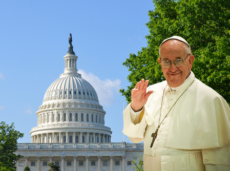 Pope Francis, by Catholic Church (England and Wales) / Flickr.com; U.S. Capitol Building, Orhan Cam / Shutterstock.com Flickr.com / Shutterstock.com