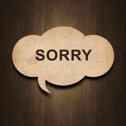 Apology text, chevanon / Shutterstock.com Apology text, chevanon / Shutterstock.com