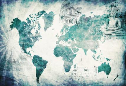 Blue vintage globe map photo courtesy Shutterstock. Blue vintage globe map photo courtesy Shutterstock.