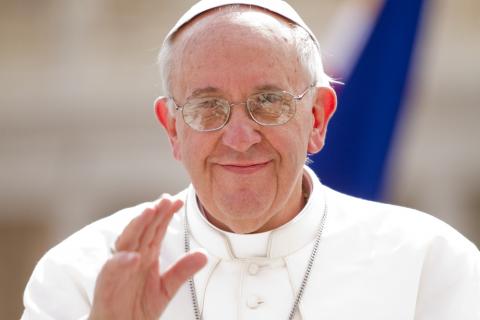 Pope Francis in a Popemobile on Easter. Philip Chidell/Shutterstock Philip Chidell/Shutterstock