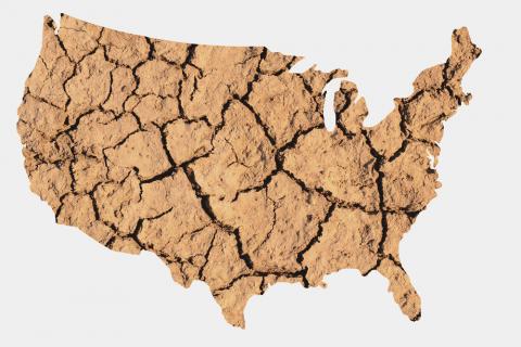 Cracked earth in the shape of the United States. Image courtesy Steve Cukrov/shutterstock.com Cracked earth in the shape of the United States. Image courtesy Steve Cukrov/shu