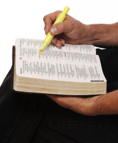 Man highlighting Scripture, James Steidl / Shutterstock.com Man highlighting Scripture, James Steidl / Shutterstock.com