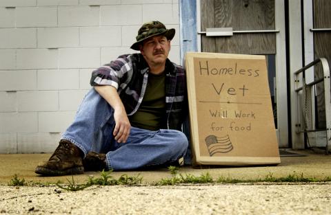 Nearly 1 in 7 homeless adults are veterans. GWImages / Shutterstock GWImages / Shutterstock