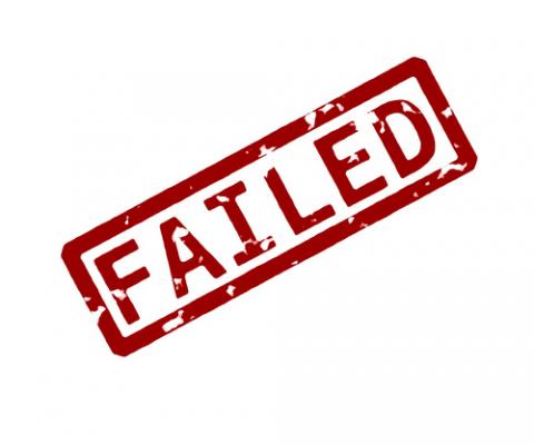 Rubber ink 'Failed' stamp, Dimitrios Kaisaris / Shutterstock.com Rubber ink 'Failed' stamp, Dimitrios Kaisaris / Shutterstock.com