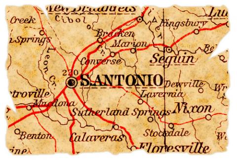 Map of San Antonio. Image courtesy Pontus Edenberg/shutterstock.com. Map of San Antonio. Image courtesy Pontus Edenberg/shutterstock.com.