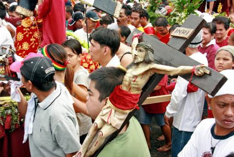 Devotees celebrate the feast of The Black Nazarene in Manila, Philippines. Tony Magdaraog/Shutterstock.com Tony Magdaraog/Shutterstock.com