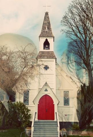 Historic little wooden church and Businessman and businesswoman yelling at each other. cdrin and iofoto / Shutterstock cdrin and iofoto / Shutterstock