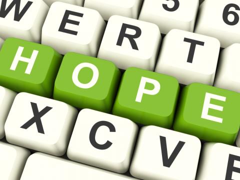 "Hope" spelled out on a keyboard. Image via Stuart Miles/shutterstock.com "Hope" spelled out on a keyboard. Image via Stuart Miles/shutterstock.com