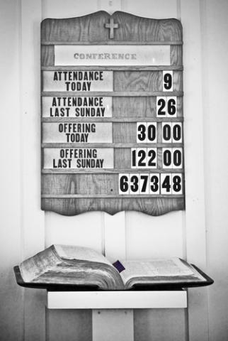 Church attendance board, SUSAN LEGGETT / Shutterstock.com Church attendance board, SUSAN LEGGETT / Shutterstock.com