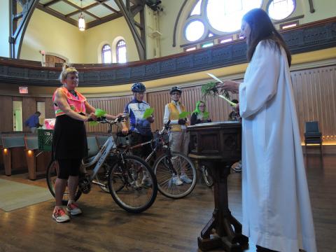The sixth annual Blessing of the Bikes at Toronto’s Trinity-St. Paul’s United Church on June 7, 2015. Photo via Ron Csillag/RNS Photo via Ron Csillag / RNS