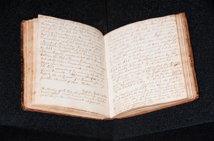 Eighteenth-century records from Byfield Parish Church in Georgetown, Mass. Photo via RNS/courtesy Congregational Library
