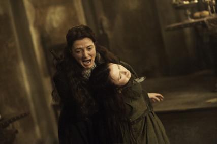 A scene with Catelyn Stark (l) played by Michelle Fairley from HBO’s Game of Thrones. Photo by Helen Sloan/courtesy HBO Photo by Helen Sloan/courtesy HBO
