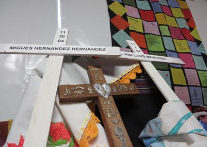 An altar set up in honor of immigrants, including those who have died on their journey to the U.S. Photo: Katherine Burgess/RNS