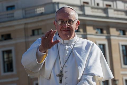 Pope Francis waves during his inauguration Mass at St. Peter’s Square at the Vatican. Photo courtesy RNS.