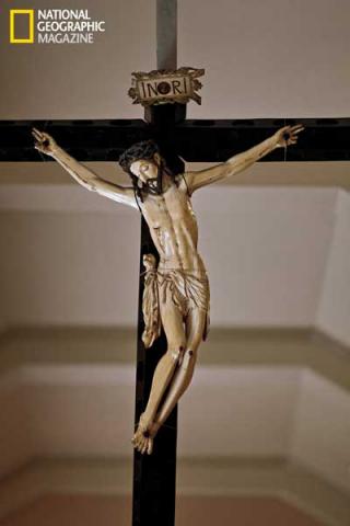 The largest ivory crucifix in the Philippines hangs in a museum in Manila. RNS photo © Brent Stirton/National Geographic RNS photo © Brent Stirton/National Geographic