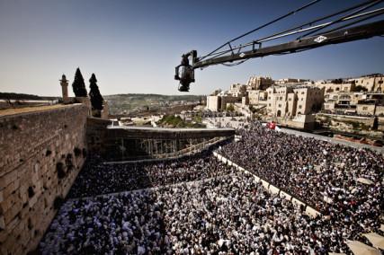 An IMAX camera films at the Western Wall. Photo: Nicolas Ruel, courtesy Jerusalem US LP/National Geographic Society/RNS
