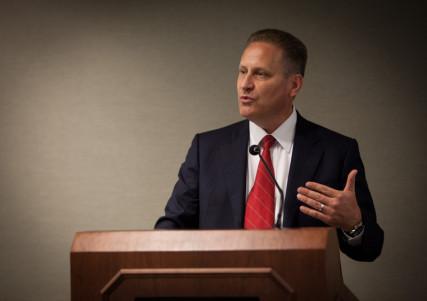 Steve Green, President of Hobby Lobby, speaks at the Religion Newswriters Association Conference. RNS photo by Sally Morrow.