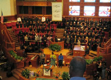 The interfaith service at Washington’s Shiloh Baptist Church. RNS photo by Lauren Markoe RNS photo by Lauren Markoe