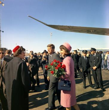 President and Mrs. Kennedy arrive in Dallas, Texas on Nov. 22, 1963. Photo: Cecil Stoughton, courtesy JFK Pres. Library, Boston