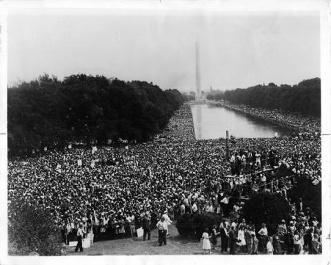 On Aug. 28, 1963, Martin Luther King, Jr. addressed the crowd gathered during the March on Washington. Photo courtesy RNS. Photo courtesy RNS.