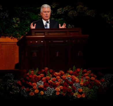 Dieter F. Uchtdorf speaks during the LDS General Conference. Photo courtesy The Church of Jesus Christ of Latter-day Saints Photo courtesy The Church of Jesus Christ of Latter-day Saints