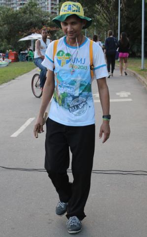 Fabio Mateus, a 38-year-old married father, walked nearly 2,000 miles to see Pope Francis in Rio de Janeiro. Photo courtesy RNS. Photo courtesy RNS.