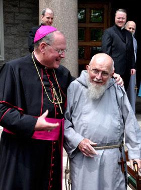 Archbishop Dolan (left) with Fr. Benedict Groeschel, C.F.R. RNS photo courtesy St. Joseph's Seminary Dunwoodie RNS photo courtesy St. Joseph's Seminary Dunwoodie