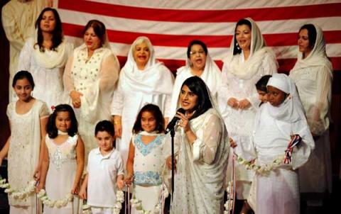 Members of the Islamic Foundation of St. Louis perform in honor of Sept 11. RNS photo by Sid Hastings/St. Louis Post-Dispatch RNS photo by Sid Hastings/St. Louis Post-Dispatch