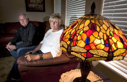 Ken and Lyn McGuire with a dragonfly lamp in their Draper, Utah home. Photo by Steve Griffin | The Salt Lake Tribune Photo by Steve Griffin | The Salt Lake Tribune